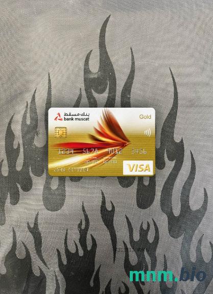 Oman bank Muscat bank visa gold card wygląd fotograficzny skan PSD + zdjęcie